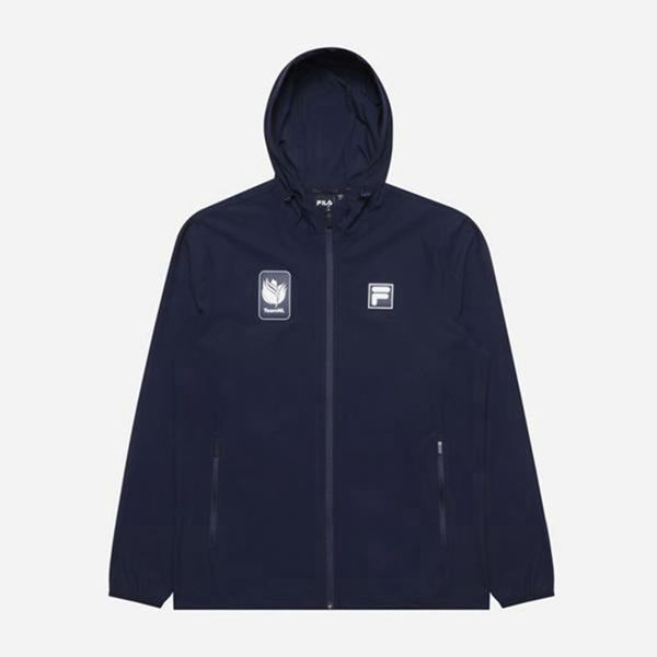 Fila Bunda Damske Námornícka Modrá - Team Nl Hooded Windbreaker Vypredaj - Slovakia 45201-BHAQ